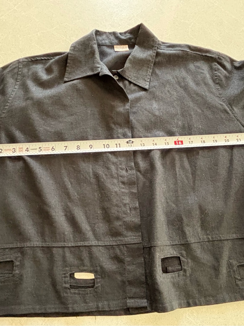 Tara Vao Black Lightweight Linen-Rayon Button Shirt Size Medium Women’s Classic - Picture 6 of 10